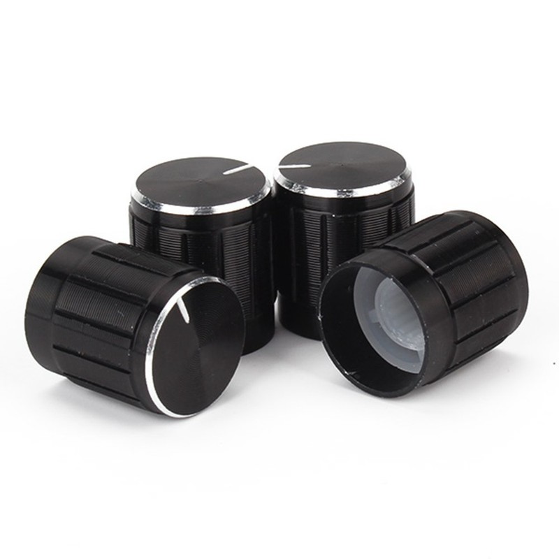 Yibuy 10pcs Aluminum Volume Control Dome Knob Swivel Knob for