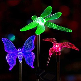 SOLPEX Solar Garden Lights,3 Pack Solar Butterfly Lights Outdoor, Multi-Color Changing Solar Garden Decorations, LED Solar Light Stakes, Solar Yard Lights for Patio, Lawn & Garden, Solar Bird Lights