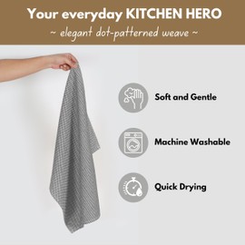 Native Fab - Paquete de 4 toallas de cocina con patrón de puntos de algodón, superabsorbentes, secado rápido, reutilizables, 18 x 26 pulgadas, toallas de mano para bar, toallas de limpieza de cocina