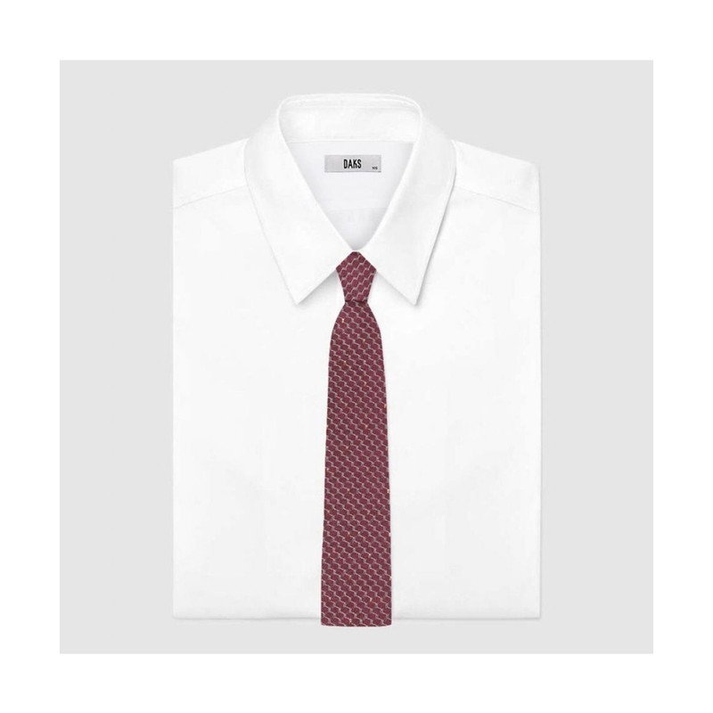 Daks Shirt Cubic All-Over Pattern Tie Red_DLF1ACF1105R2