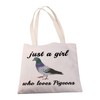 MBMSO Pigeon Tote Bag just a Girl who Loves Pigeons
