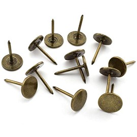 SDTC Tech Flat Head Upholstery Tack Furniture Decoration Thumb Pushpins Nails - 100 pcs, Bronze Tone