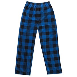 PRINCE OF SLEEP Pantalones de pijama de felpa - Pijamas de forro polar para niños, Micro forro polar azul a cuadros, 4 Años