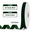 KINGLAKE 25mm Dark Green Velvet Ribbon for Gift Wrapping, 25