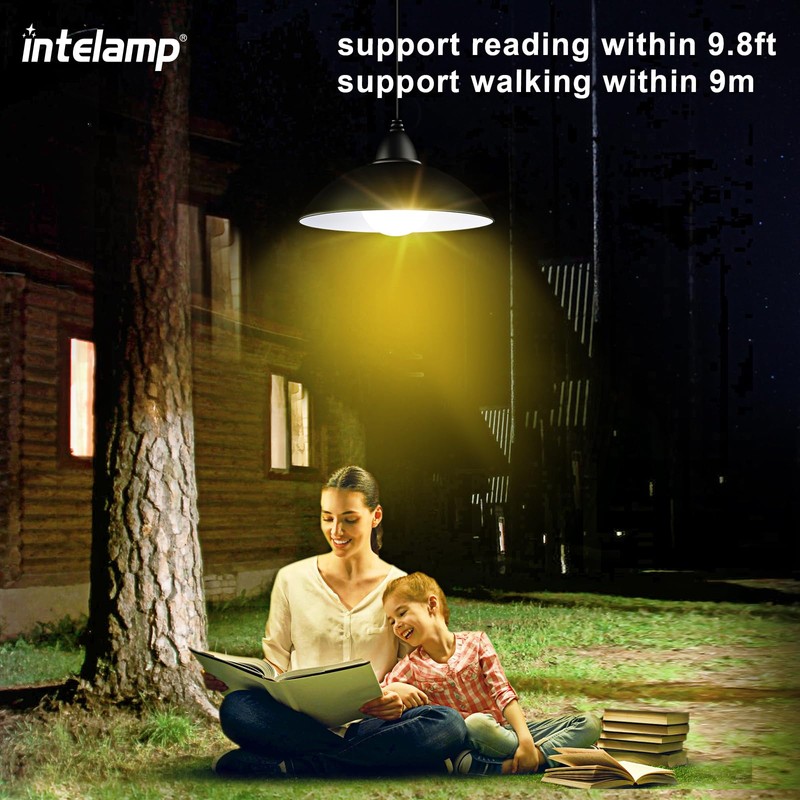 intelamp Solar Pendant Lights Indoor Outdoor, 4000mAh Gazebo Shed Chandeliers