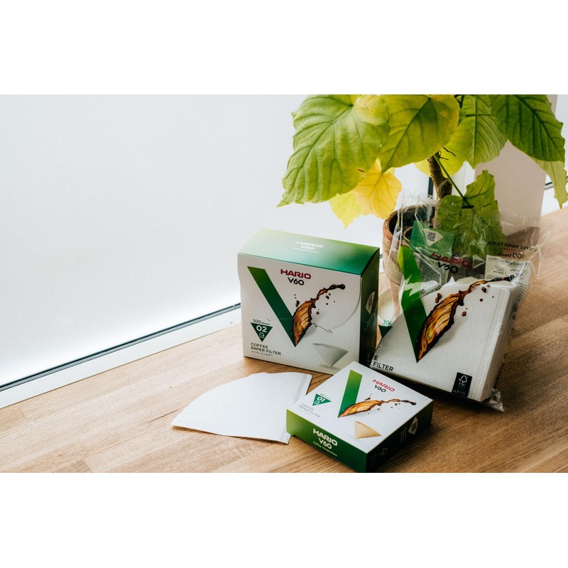 Hario V60 Paper Coffee Filter, Size 02, Natural, 40ct Box