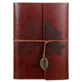 Thboxes Leather Journal Notebook A5, Refillable Diary, Travel Journals Gifts for Women Men Teenager 160 Pages Spiral Notebook, 100GSM Paper, 23 X 16 cm
