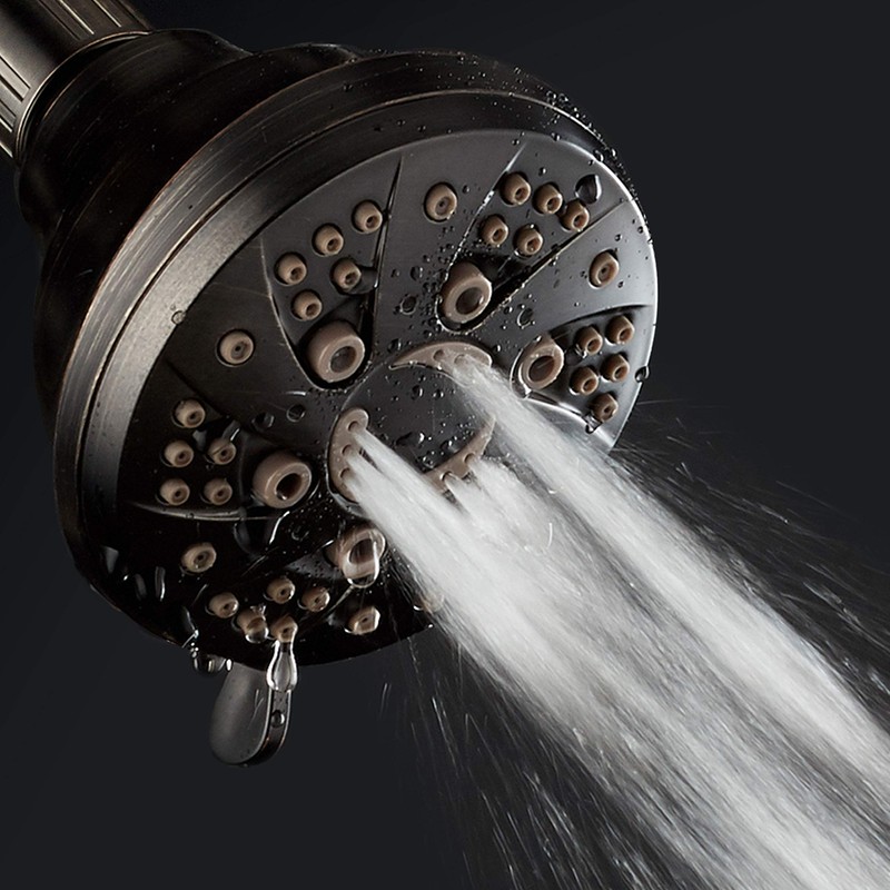 AquaDance Oil Rubbed Bronze High Pressure 6-Setting Spiral Shower Head