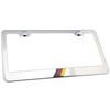 German 3D Flag Emblem Stainless Steel License Plate Frame (12"x6",