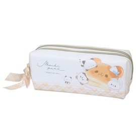 Kamio Japan Pencil Case, Pen Case, Elementary School Students, Box Type, For Girls, Mochi and Squishy Tea Time, Twin Zipper, blue, Casual