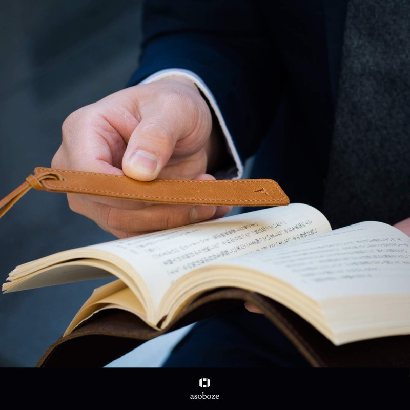 [aso] ZE-V163 Choose Initial Genuine Leather Bookmark, Made in Japan,