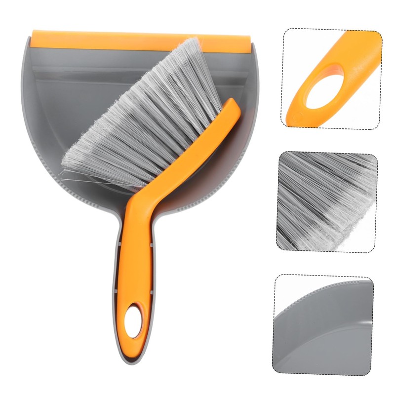 KOMBIUDA 1set Mini Dustpan and Broom for Desktop Cleaning Compact