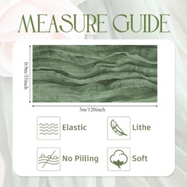 Wokceer Cheesecloth Table Runner 3Pack 10FT Sage Green Boho Gauze Cheese Cloth Table Runner for Party Long Rustic Sheer Table Runners for Baby Bridal Shower Wedding Easter Table Decor