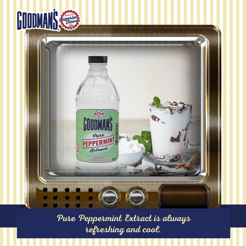 Goodman's Pure Peppermint Extract - Gluten-Free, Non-GMO, Kosher, Low Carb