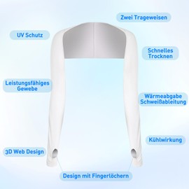 Sahunfri Pack of 2 UV Protective Clothing Women's Upgrade Version Arm Sleeve, Arm Warmers Women's Summer Arm Sleeves with Finger Holes, UV Protection Sleeves, Unisex, Suitable for Mountaineering