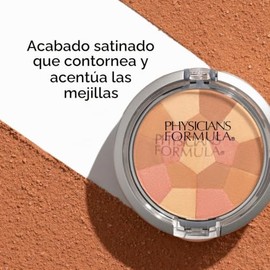 Physicians Formula Paleta en polvo, rubor multicolor, fórmula sedosa y suave, hipoalergénica, se mezcla fácilmente sin irritación – Melocotón sonrient