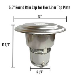 Rockford Chimney Supply Stainless Steel Chimney Rain Cap RockFlex, Round 5.5 Inch