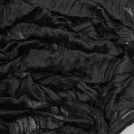 jefyghe Black Cheesecloth Table Runner 35×120 Inch Boho Gauze Rustic Spring Easter Table Runner for Baby Shower Wedding Decorations Bridal Shower Birthday Party Tea Party Decorations(10Ft)