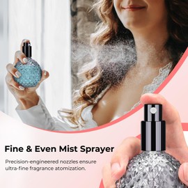 Vintage Glass Perfume Bottle Empty Refillable, Fine Mist 100ml Gray Perfume Sprayer Cologne Bottle Empty, Decorative Reusable Travel Fragrance Cologne Dispenser Atomizer Sprayer for Men Women