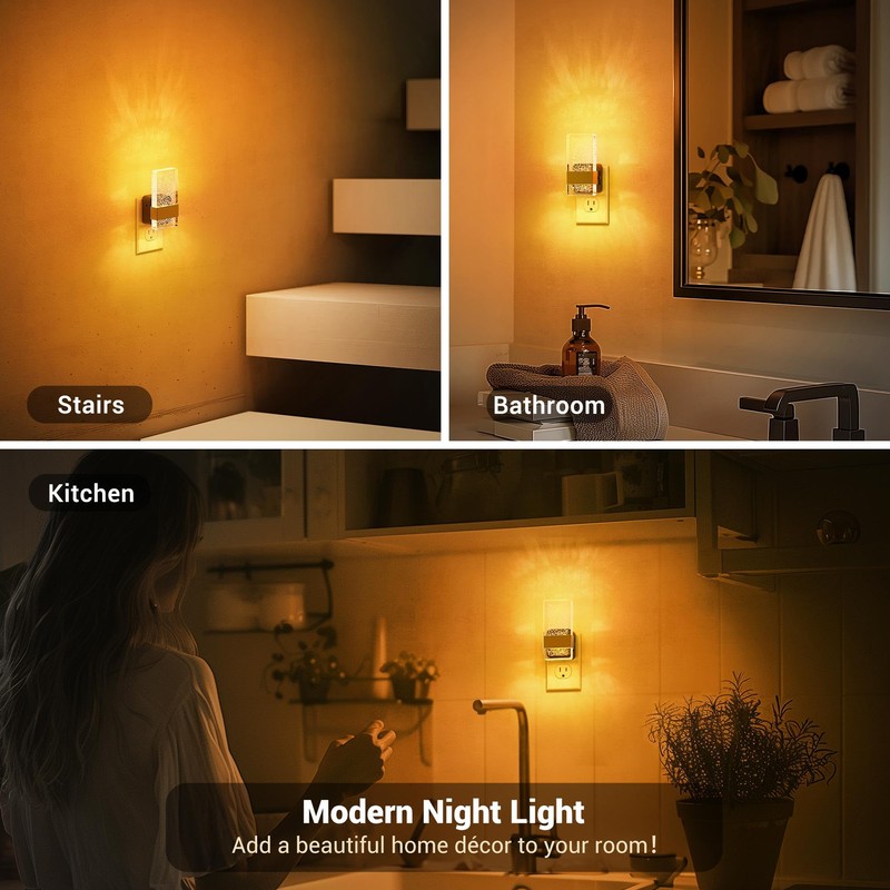 JandCase Night Lights Plug into Wall, Dusk to Dawn Sensor,