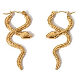 Snake Statement Drop Earrings Elegant Gold Twisted Hoop Earrings