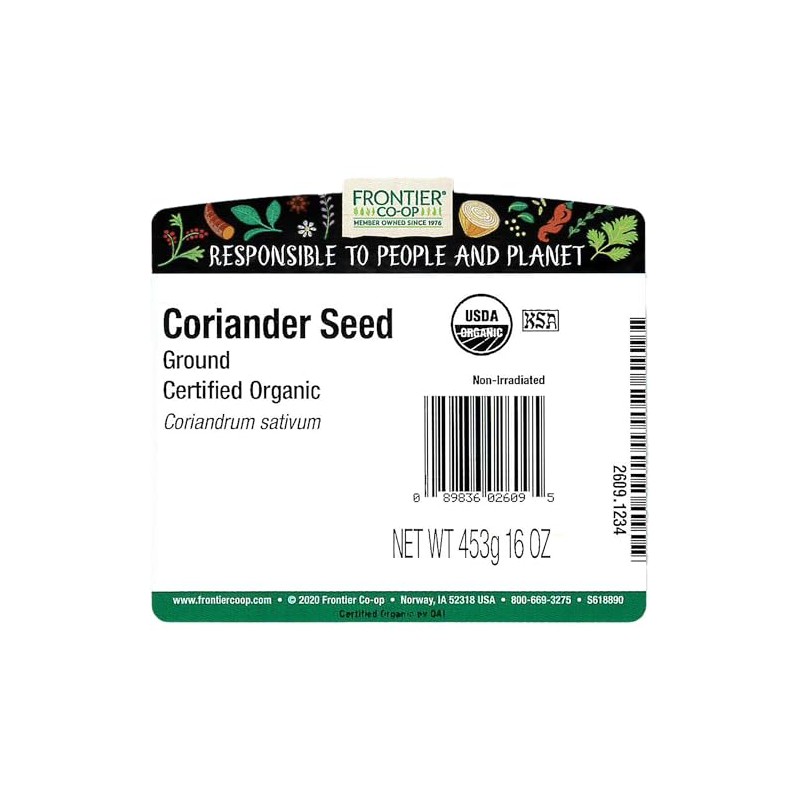 Frontier Herb Bulk Coriander Seed Organic Ground, 1 Pound