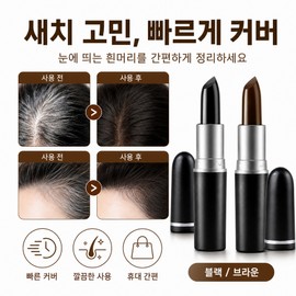 Gray Hair Cover Stick Gray Hair Partial Cover Hair Color Stick Black Brown, 1 Piece / 새치커버 스틱 흰머리 부분커버 헤어 컬러 스틱 블랙 브라운, 1개