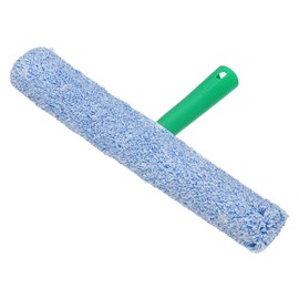 sourcing map Microfiber Scrubber Cleaning Tool with Green Handle for Window Glass Marble Wall Home Bathroom, Blue