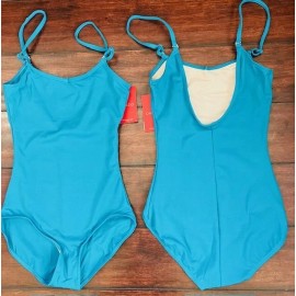 Capezio NWT Capezio #TB1420C Child Large 12/14 Blue Camisole Ballet Leotard Adj Straps