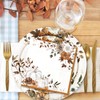 AnyDesign 150Pcs Fall Party Supplies Kit Pumpkin Floral Paper Plates