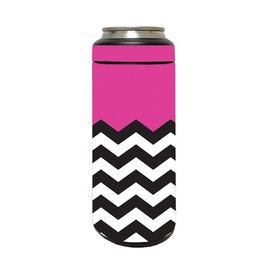 MightySkins Skin Compatible with YETI Rambler 12 OZ Colster Slim Can - Hot Pink Chevron | Protective, Durable, and Unique Vinyl Decal wrap Cover | Easy to Apply and Change Styles | Made in The USA