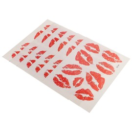 Healeved 6pcs Temporary Stickers Lip Tattoo Lips Pattern Water-proof Stickers Body Decorations Stickers