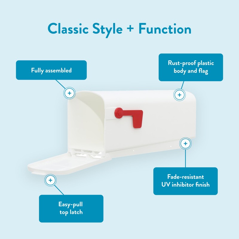 Architectural Mailboxes Parsons Plastic Post Mount Mailbox, Compatibility Code A,