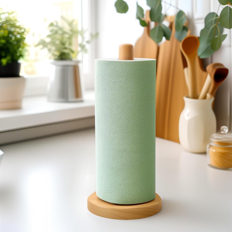 KitchLife Wooden Paper Towel Holder Countertop, Fits Jumbo Roll -