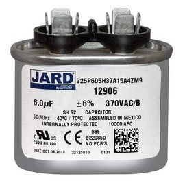 6 uF MFD x 370 VAC Replaces GE Genteq Oval Capacitor # C306L / 97F5706