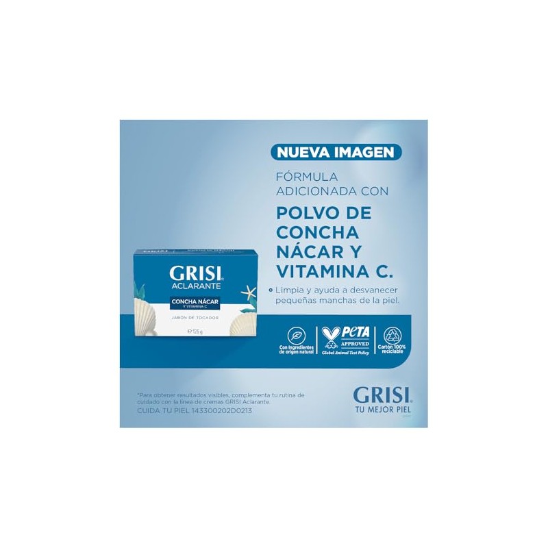 Grisi, Jabón en barra Concha Nácar, Jabón aclarante con vitamina