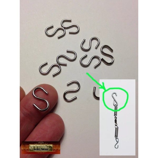 Morezmore M01044 MOREZMORE 10 Mini Small 16 mm S-Hooks BJD