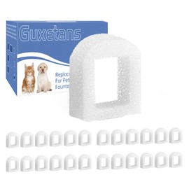Guxetans 24 pcs Cat Water Fountain Replacement Foam Filters for PetSafe Drinkwell Ceramic and Stainless Steel Pet Fountains,Foam Filters for Cat Water Fountain