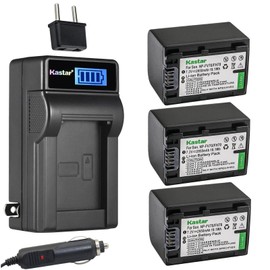 Kastar 3-Pack NP-FV70 Battery and LCD AC Charger Compatible with Sony FDR-AX700, FDR-AX33, FDR-AX43, FDR-AX53, FDR-AXP55, HDR-CX110, HDR-CX115, HDR-CX116, HDR-CX130, HDR-CX150, HDR-CX155, HDR-CX160