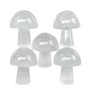 Ladeukoi 5Pcs Mini Mushroom Shaped Gemstone Statue Figurine, Carved Crystal