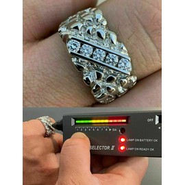 Men's 0.5ct Moissanite Nugget Ring - Real Solid 925 Sterling Silver Ring - Iced Hip Hop Nugget Men's Ring Sizes 6-13 - Great Pinky Ring (6)