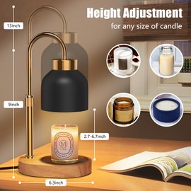 seenlast Kerzenwärmer Lampe, Duftkerze Duftlampe Wachswärmer mit Timer, Dimmbare LED Elektrischer Kerzenwärmer Lampe, Höhenverstellbar Kerzenwärmer für Schlafzimmer, Dekoration, Yoga