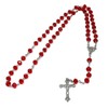JRose Collections Red Glass Diamond Cut Rosary Beads - Handcrafted