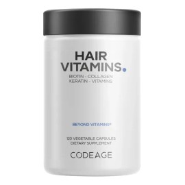 Codeage Hair Vitamins 10000 Mcg Biotin Keratin 120 Cápsulas                                                                                           