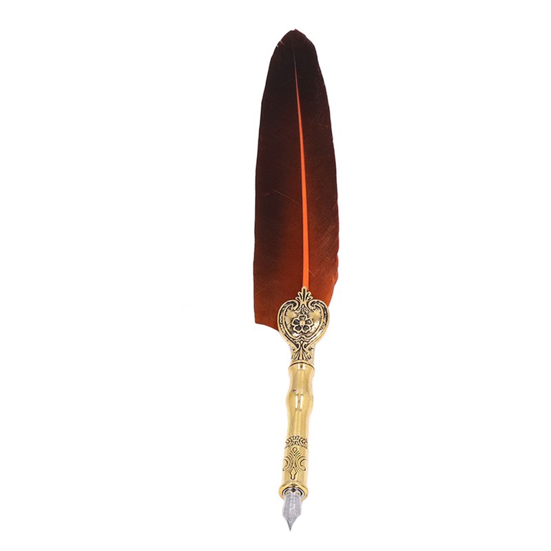 Feather Pen Exquisite Vintage Elegant Stainless Steel Smoothly Writing Wear