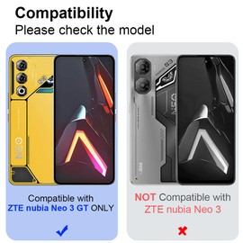 QUIETIP Funda compatible con Nubia Neo 3 GT con protector de visualización, cubierta protectora transparente de policarbonato duro a prueba de golpes, color negro