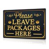 Putuo Decor Please Leave Packages Here Metal Signs Package Signs