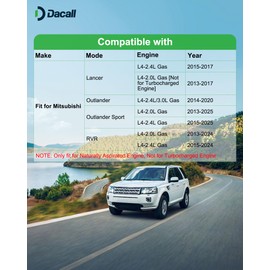 Dacall Activated Carbon Cabin & Engine Air Filter Set fit for Mitsubishi Outlander (2014-2020), Outlander Sport/RVR (2013-2025), Lancer 2.0L/2.4L (2013-2017), Replacement CF10140, CA10910