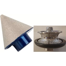 Roxx Tools Diamond Beveling Chamfer Bit & 1/2" Full Bullnose granite marble stone profiler