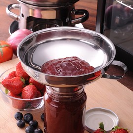 iYinJuan 4-Piece Funnel Set, Kitchen Funnel, Funnel, Stainless Steel, Jam Funnel, Filling Funnel with Handle, Funnel for Transferring Spices, Liquid Ingredients, Powder, Beans, Jam